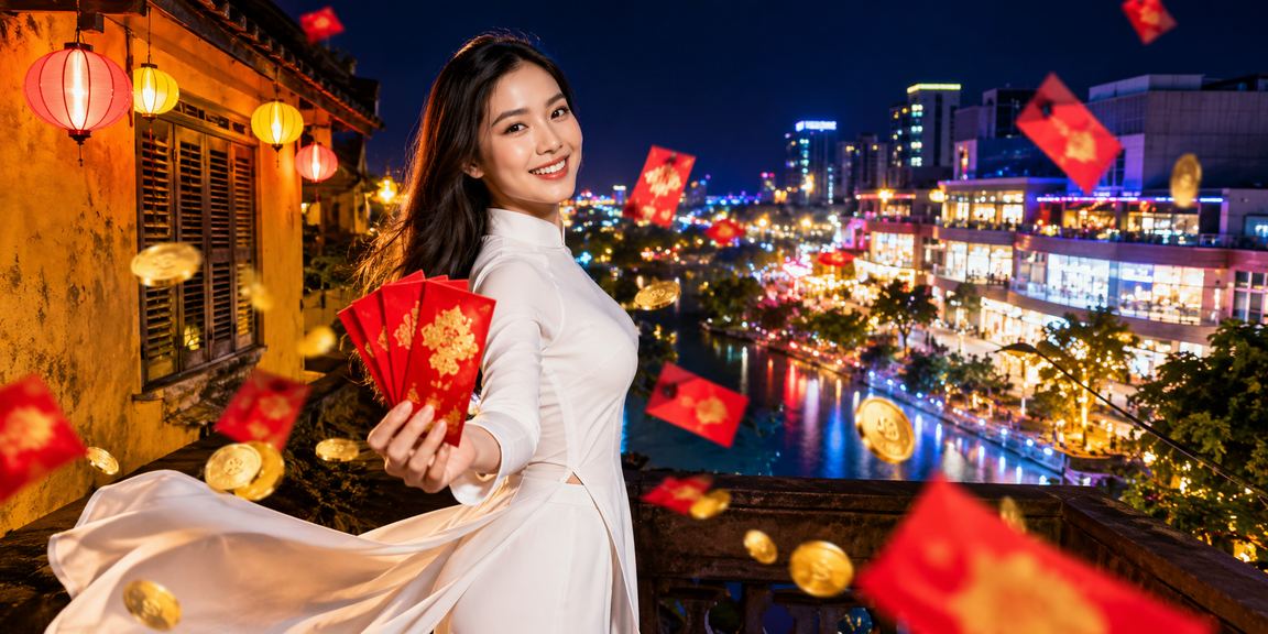 Phong bì đỏ may mắn và ưu đãi thưởng tại Hội An trên nền tảng u10