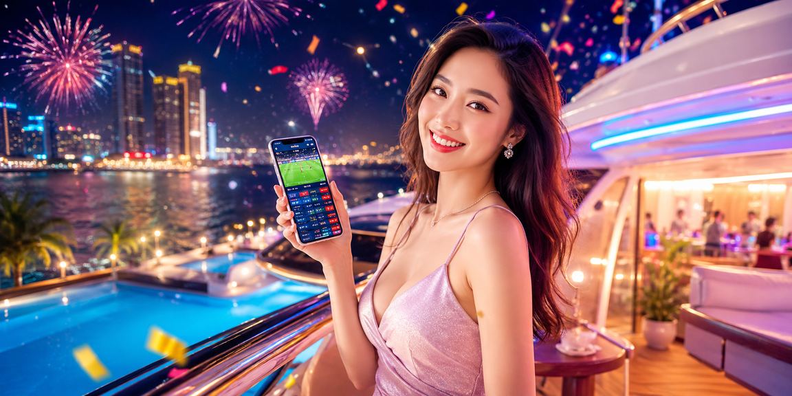 Người chơi tại Nha Trang dùng điện thoại nhập voucher casino trong ánh đèn neon rực rỡ